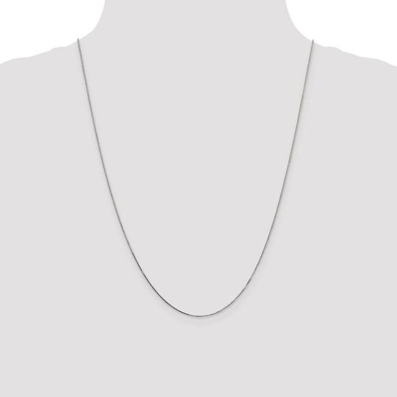 0.7mm, 14k White Gold, Box Chain Necklace, 24 Inch - Picture 2 of 8